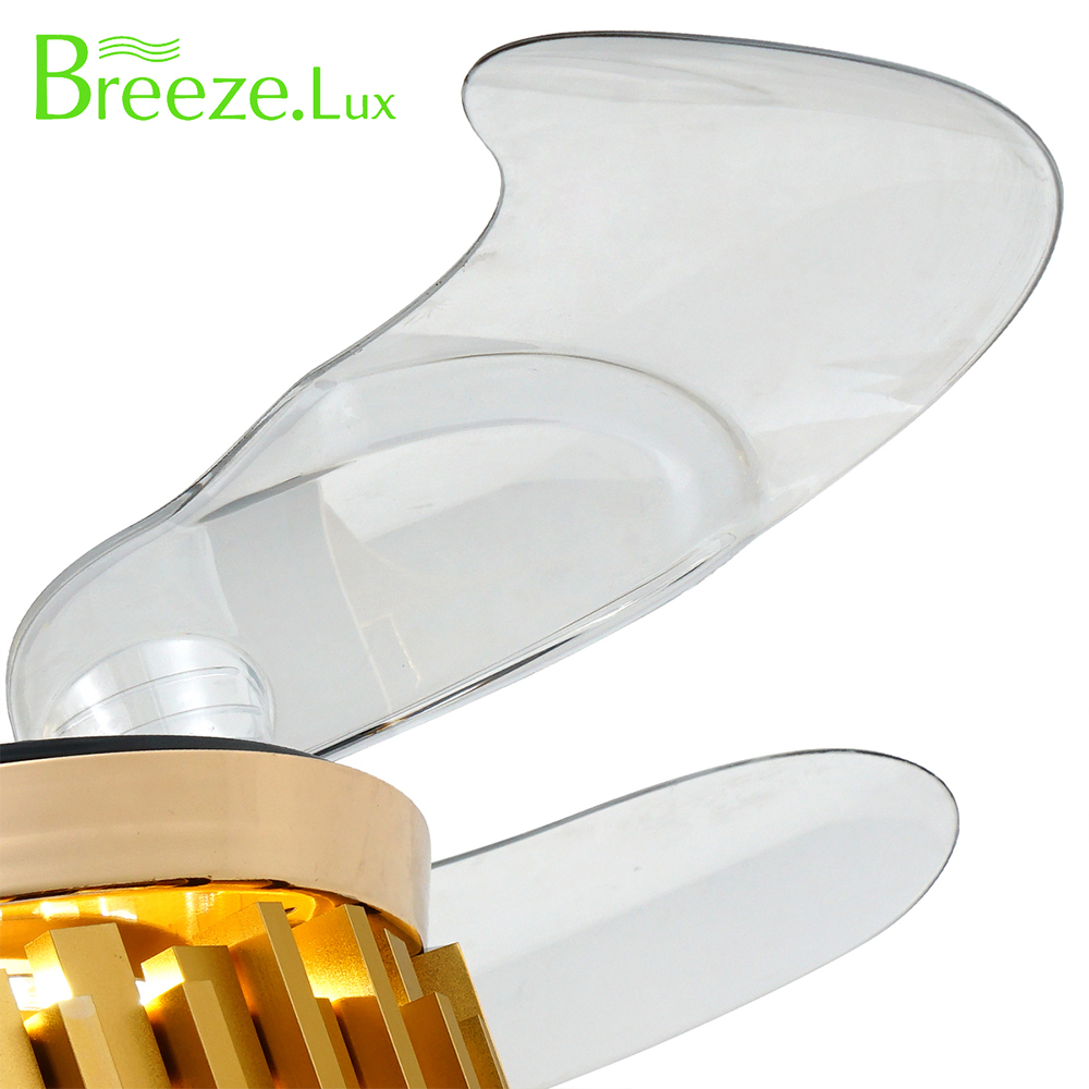 BL-2873 42"/48" 4 pcs PC S Gold Invisible Crystal Chandelier Ceiling Fan