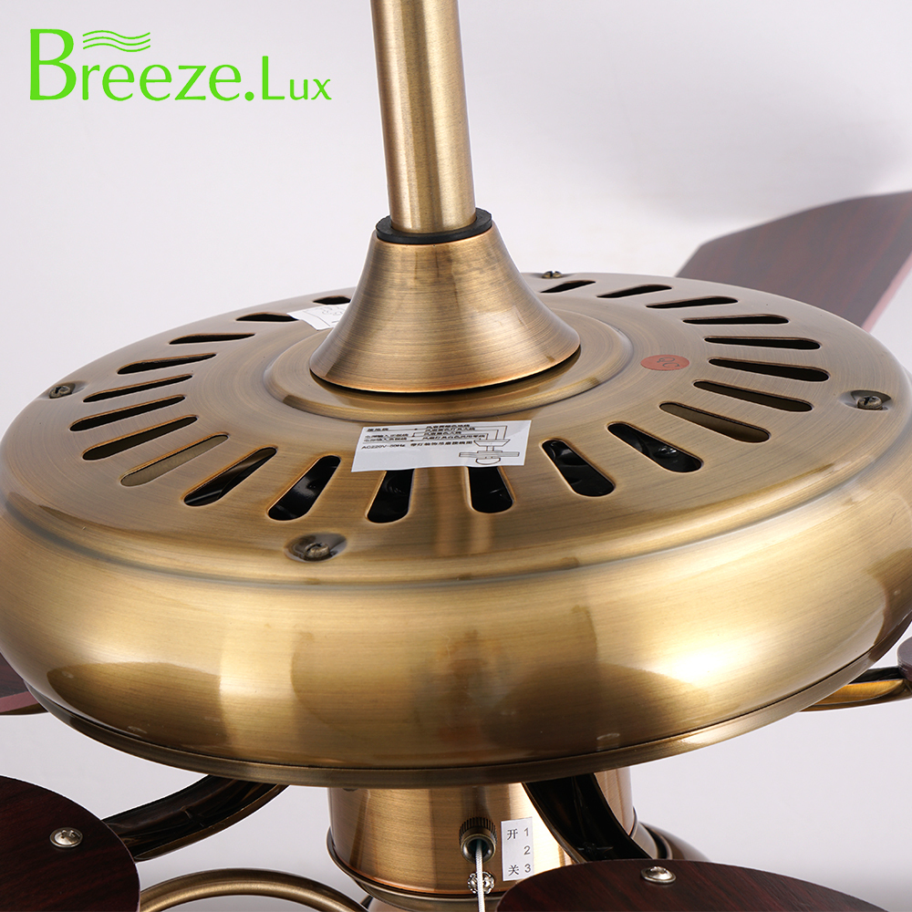 BL-8202 52" 5 Pcs Composite Board Antique Bronze Living Room Ceiling Fan With Lights
