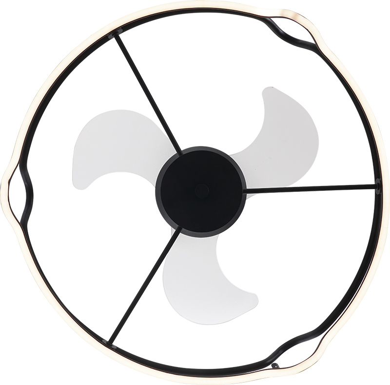 BL-7035 3 Pcs ABS Black Nordic Simple Design Electric Ceiling Fan With Light