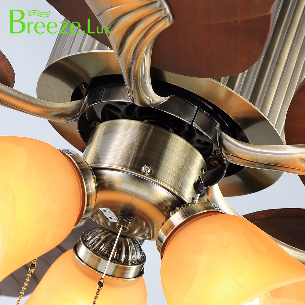 BL-2062 48" 5 Pcs Solid Wood Antique Bronze High Quality Ceiling Fan
