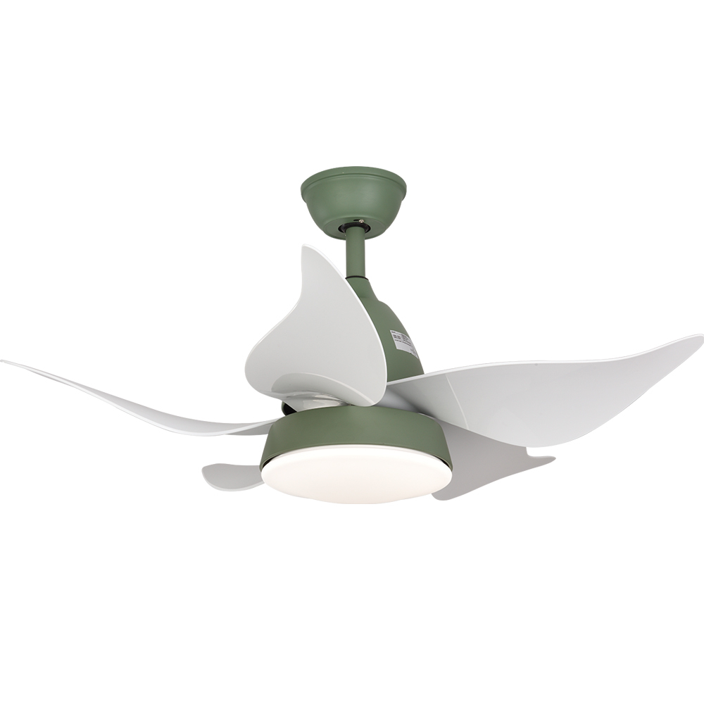 BL-2066 36" 5 pcs ABS Green Ceiling Fan With Led Lights Chandelier For Bedroom