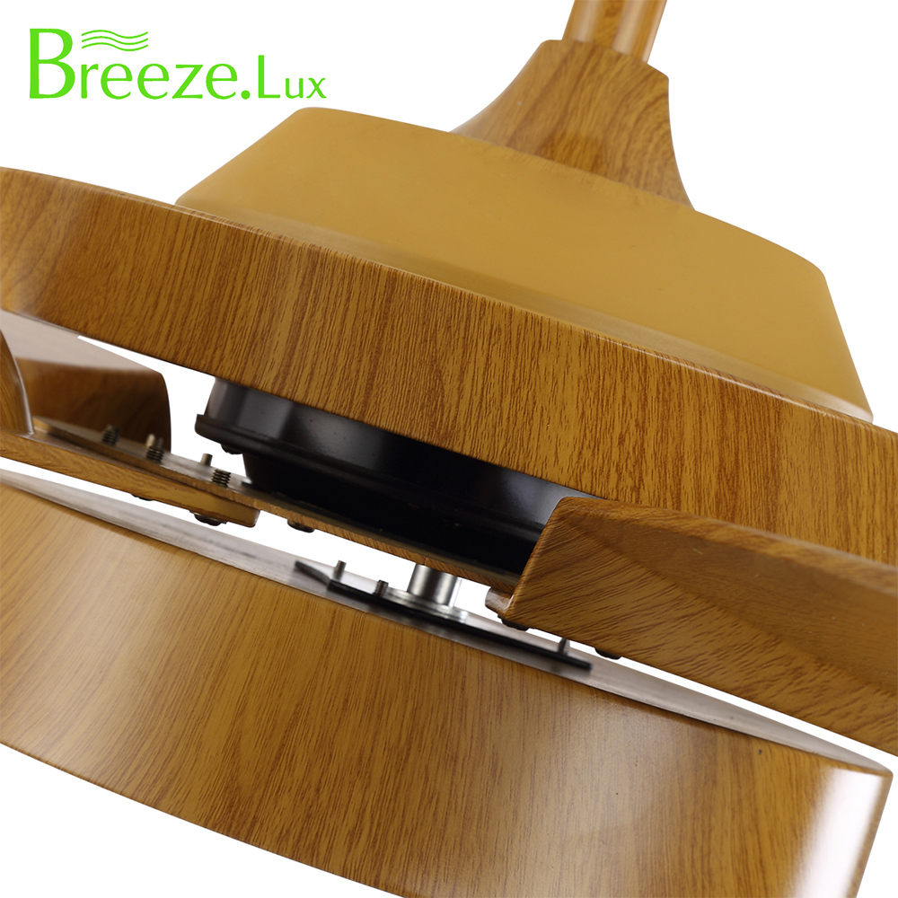 BL-2168 56" 5 Pcs Abs Wood Grain Three Color Dimmable Led Light Ceiling Fan