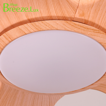 BL-2528 60"  5 Pcs Abs Light Wood Grain Smart Ceiling Fan Light