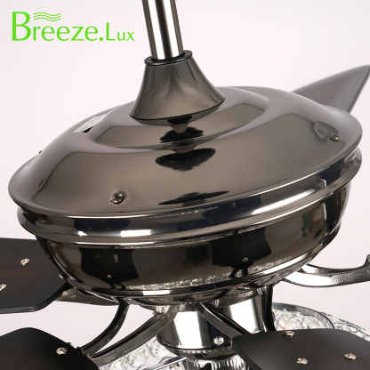 BL-2535 52" 5 Pcs Composite Board Pearl Black Crystal Ceiling Fan With Light