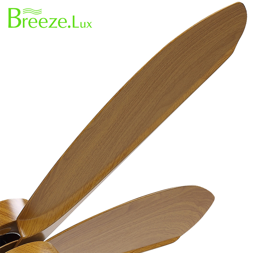 BL-2168 56" 5 Pcs Abs Wood Grain Three Color Dimmable Led Light Ceiling Fan