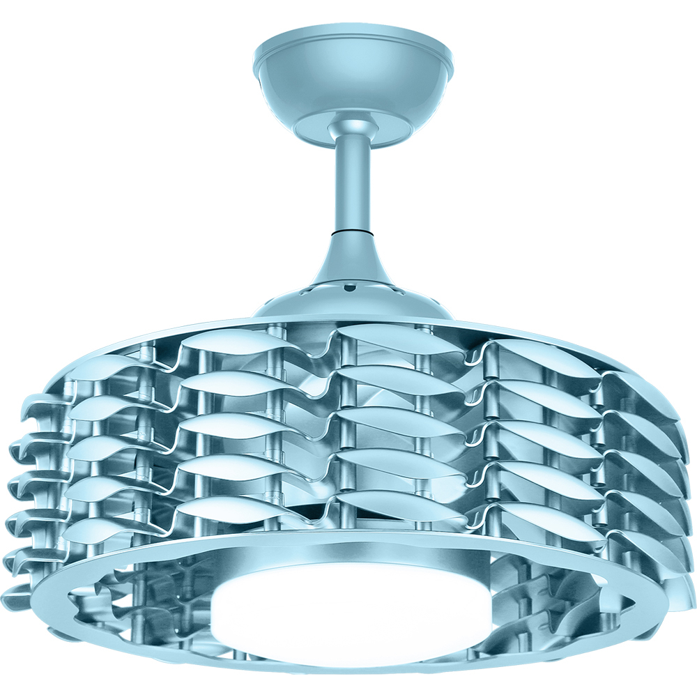 BL-2718 22" ABS Blue Bladeless Led Ceiling Fan With Lighting Remote Con