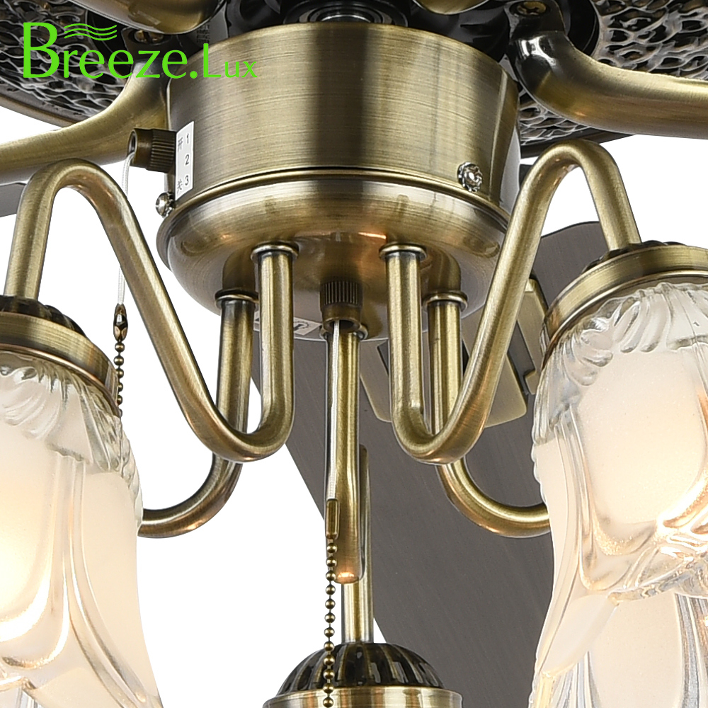 BL-1996 52" Iron Antique Bronze Retro Led Ceiling Fan Light