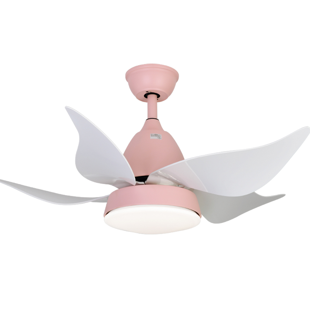 BL-2066 36" 5 pcs ABS Pink Ceiling Fan With Led Lights Chandelier For Bedroom