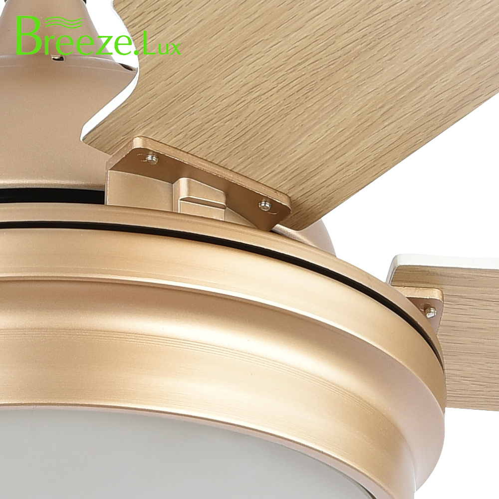 BL-2119 52" 5 pcs Composite Board Gold Ceiling Fan With Lights Remote Control