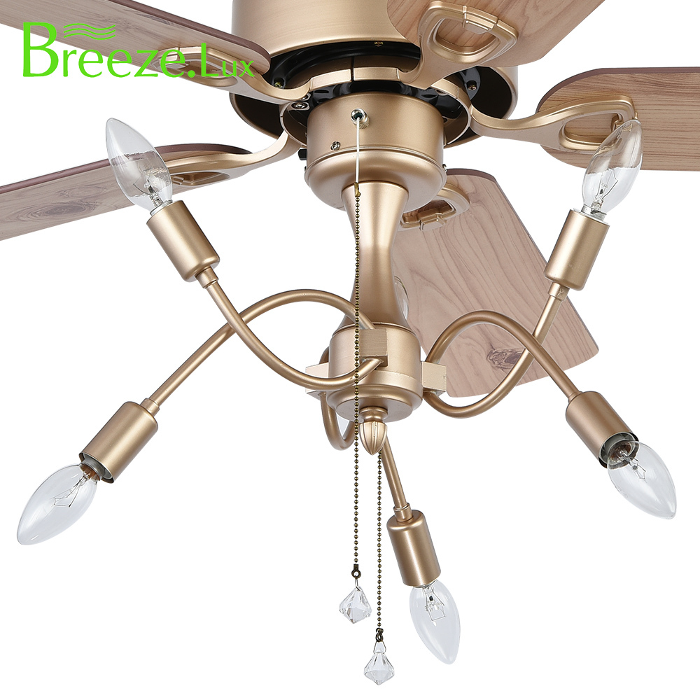 BL-2168 48" 5 Pcs Composite Board Gold Lowes Ceiling Fans With Remote Control And Light
