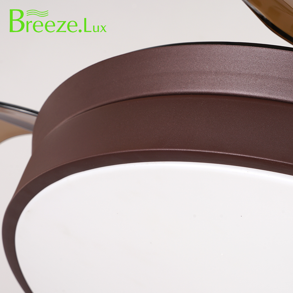 BL-2410 42"/48" 4 Pcs Pc Coffee Retractable Blade Ceiling Fan With Light