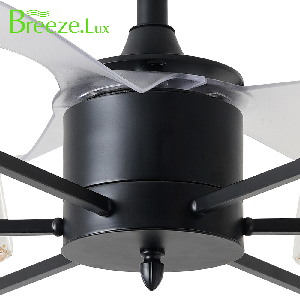 BL-7011 22" 3 Pcs Abs Black+Gold Ceiling Fan With Light Modern