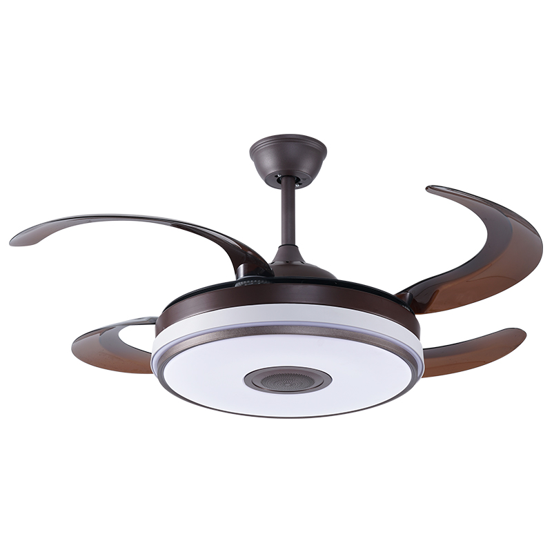 BL-2982 48" 4 Pcs Pc Black Remote Control Smart Ceiling Fan 220V Ceiling Fan With Light Dc