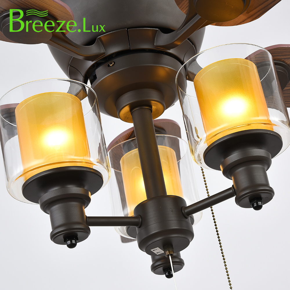 BL-2016 48" 5 pcs Composite Board Black Smart Ceiling Fan Light