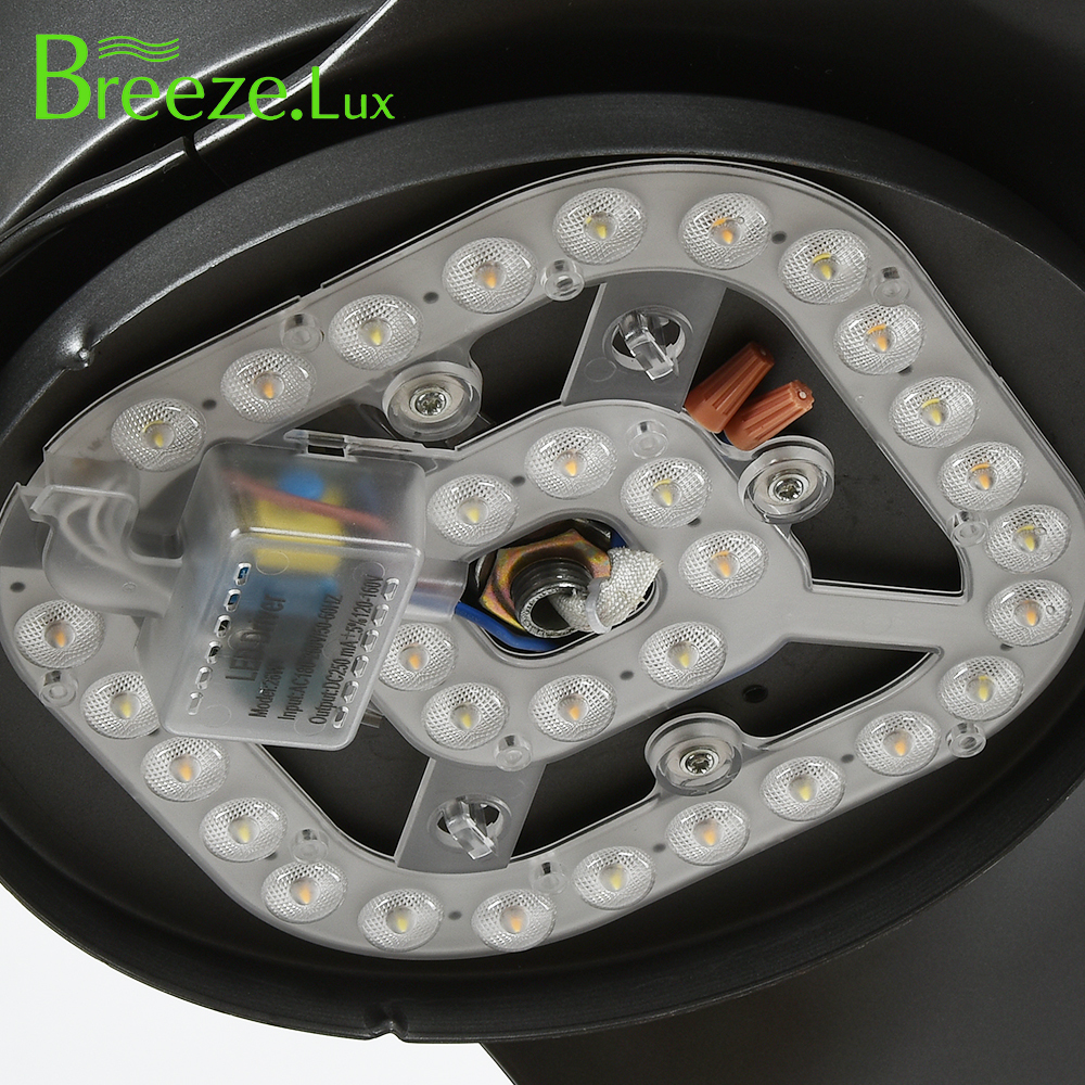 BL-2038 36" 3 pcs ABS Black Ceiling Fan Chandelier Combo Lighting