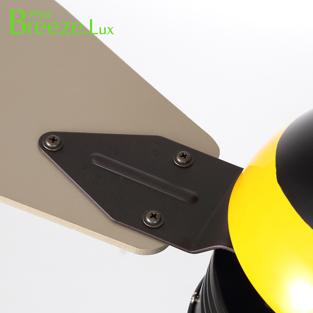 BL-2179 42" 4 Pcs Composite Board Black+Yellow Remote Control Led Ceiling Fans