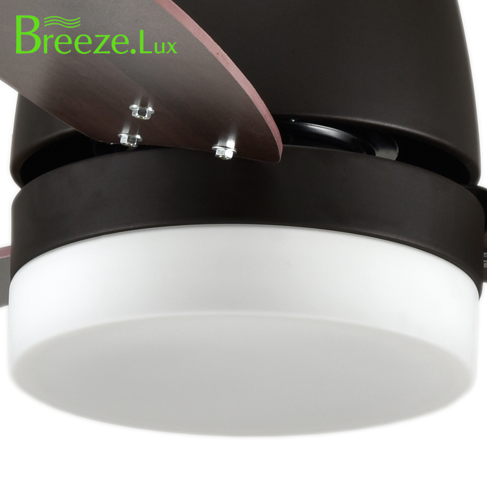 BL-2009 48" 3 pcs Composite Board Coffee Ceiling Fan With Led Lights Chandelier For Bedroom