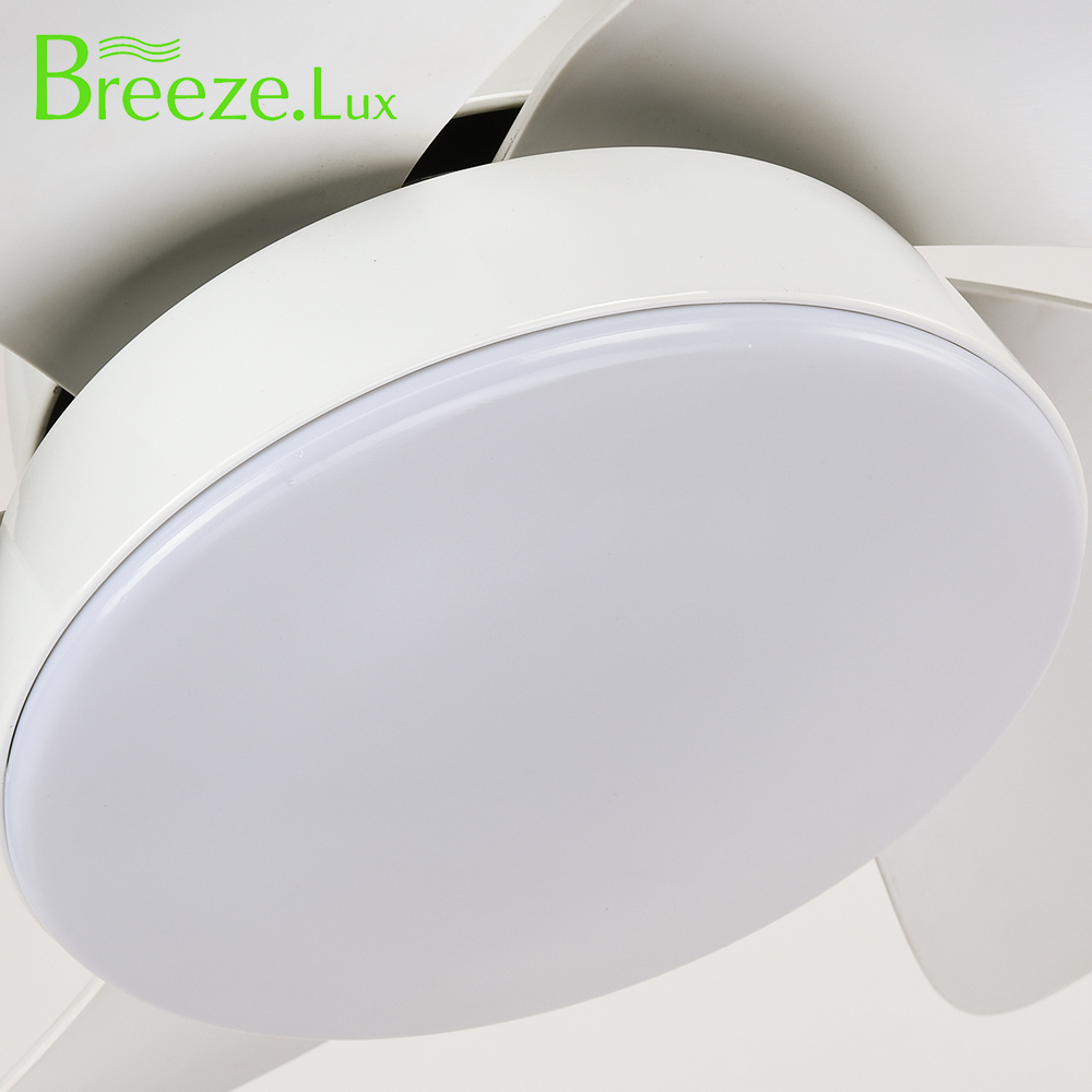 BL-2066 36" 5 pcs ABS White Ceiling Fan With Led Lights Chandelier For Bedroom