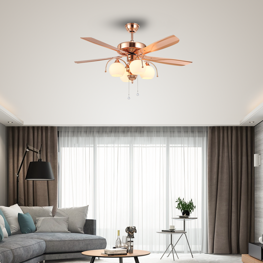 BL-1039 52" Zipper Control Iron 52" New Ceiling Fan Dc 40W / Ac 45W Modern Fan Ceiling Light