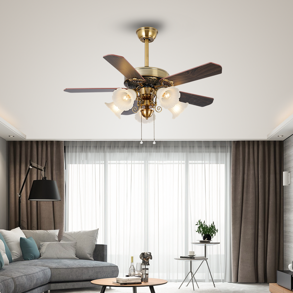 BL-1701 42" 5 Pcs Composite Board Antique Bronze Energy Saving Ceiling Fan