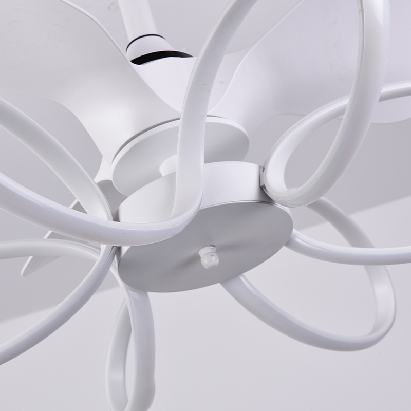 BL-7056 22" 3 Pcs Pc White Remote Control Minimalist Fashion Ceiling Fans With Led Lights