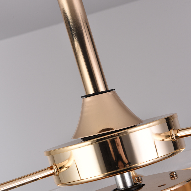 BL-7043 3 pcs ABS Gold round led dimmable ceiling lighting fan