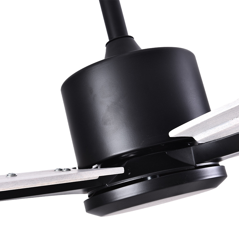 BL-3007 52" 3 Pcs Solid Wood Black Modern Remote Control Ceiling Fan