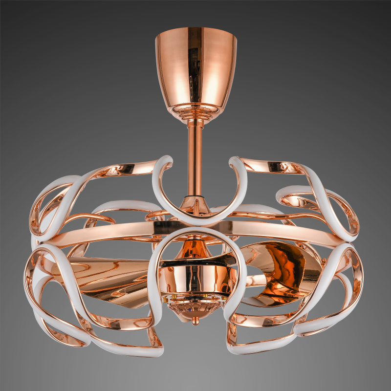 BL-19215 22" 3 Pcs Pc Rose Gold Indoor Ceiling Fan With Led Lights