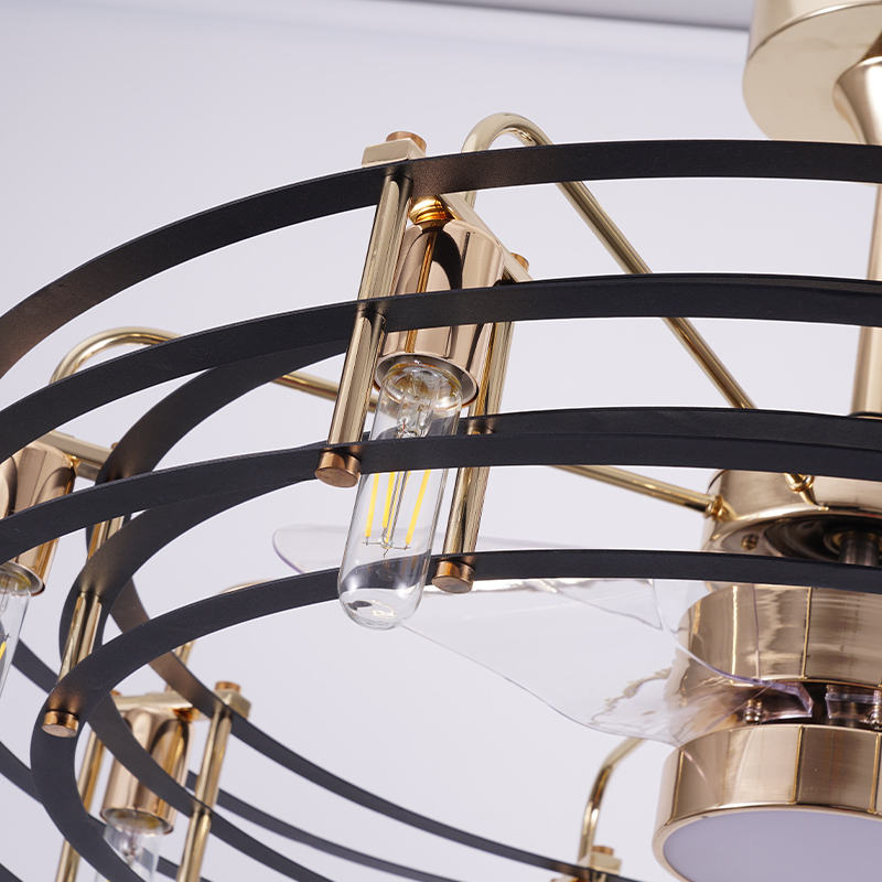 BL-7038 3 Pcs Abs S Gold+Black Simple Nordic Ceiling Fan Light