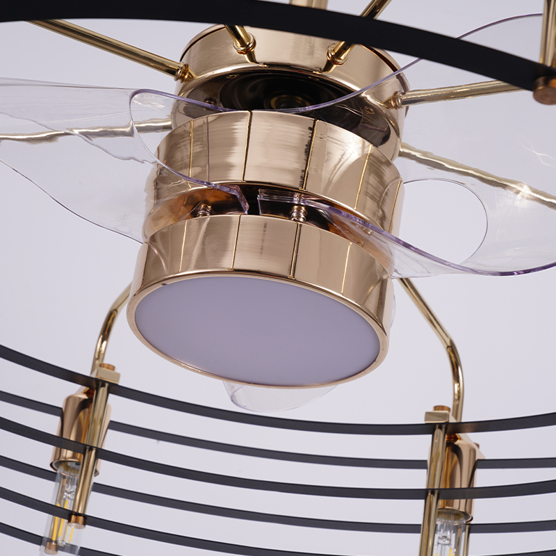 BL-7038 3 Pcs Abs S Gold+Black Simple Nordic Ceiling Fan Light