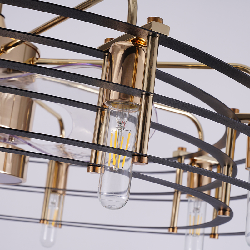 BL-7038 3 Pcs Abs S Gold+Black Simple Nordic Ceiling Fan Light