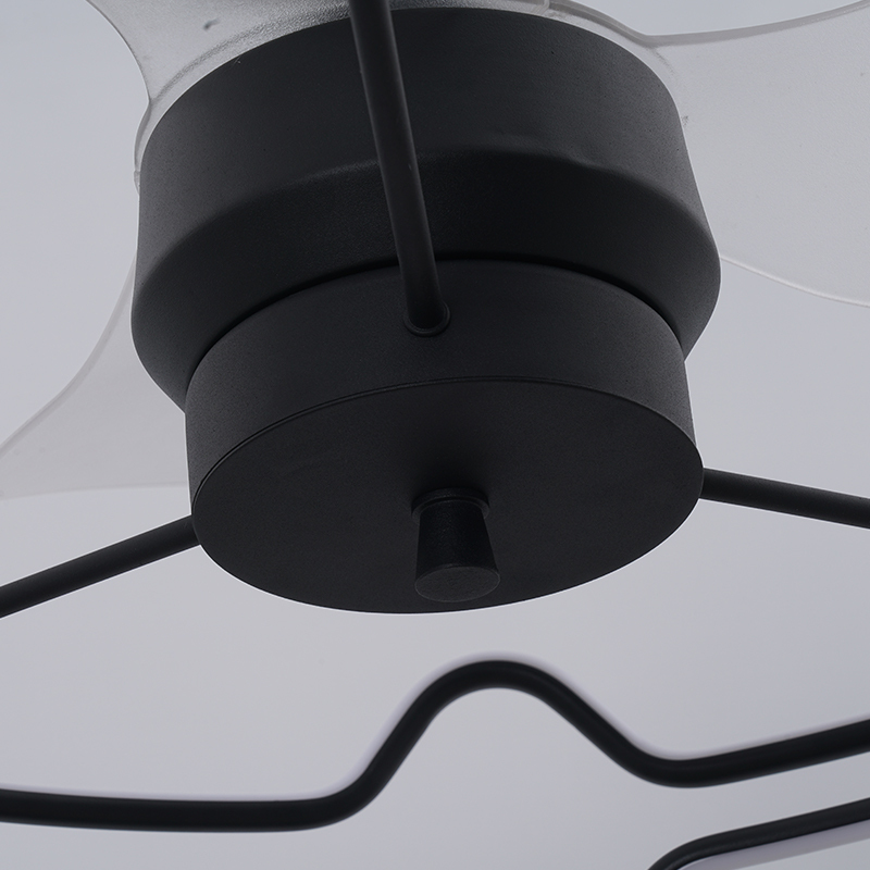 BL-7035 3 Pcs ABS Black Nordic Simple Design Electric Ceiling Fan With Light