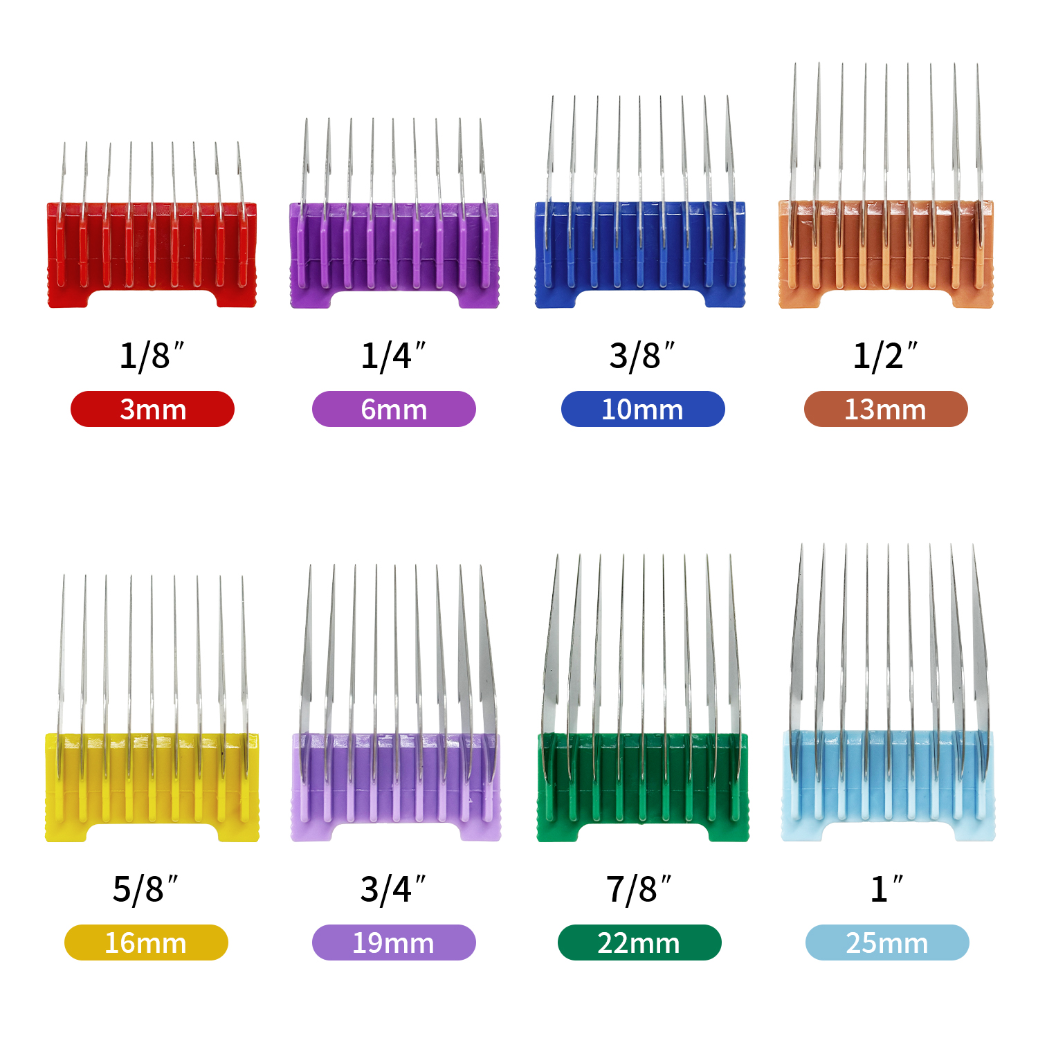 KBDS Professional Animal Stainless Steel Clip Attachment Guide Comb Set for 5-in-1 Detachable Blade