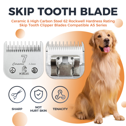 KBDS A Series 5 Skip Tooth Blades for Dog Grooming（1/4" - 6.4mm）