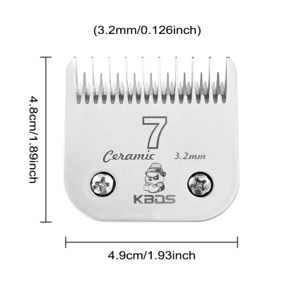 KBDS A Series 7 Skip Tooth Blades for Dog Grooming（1/8" - 3.2mm）