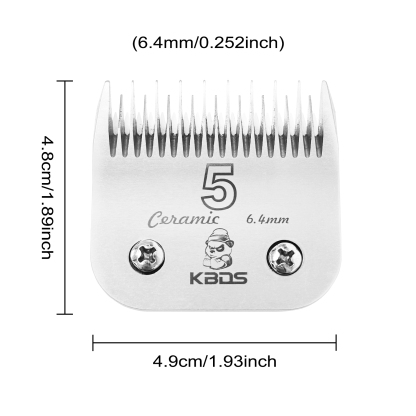 KBDS A Series 5 Skip Tooth Blades for Dog Grooming（1/4" - 6.4mm）