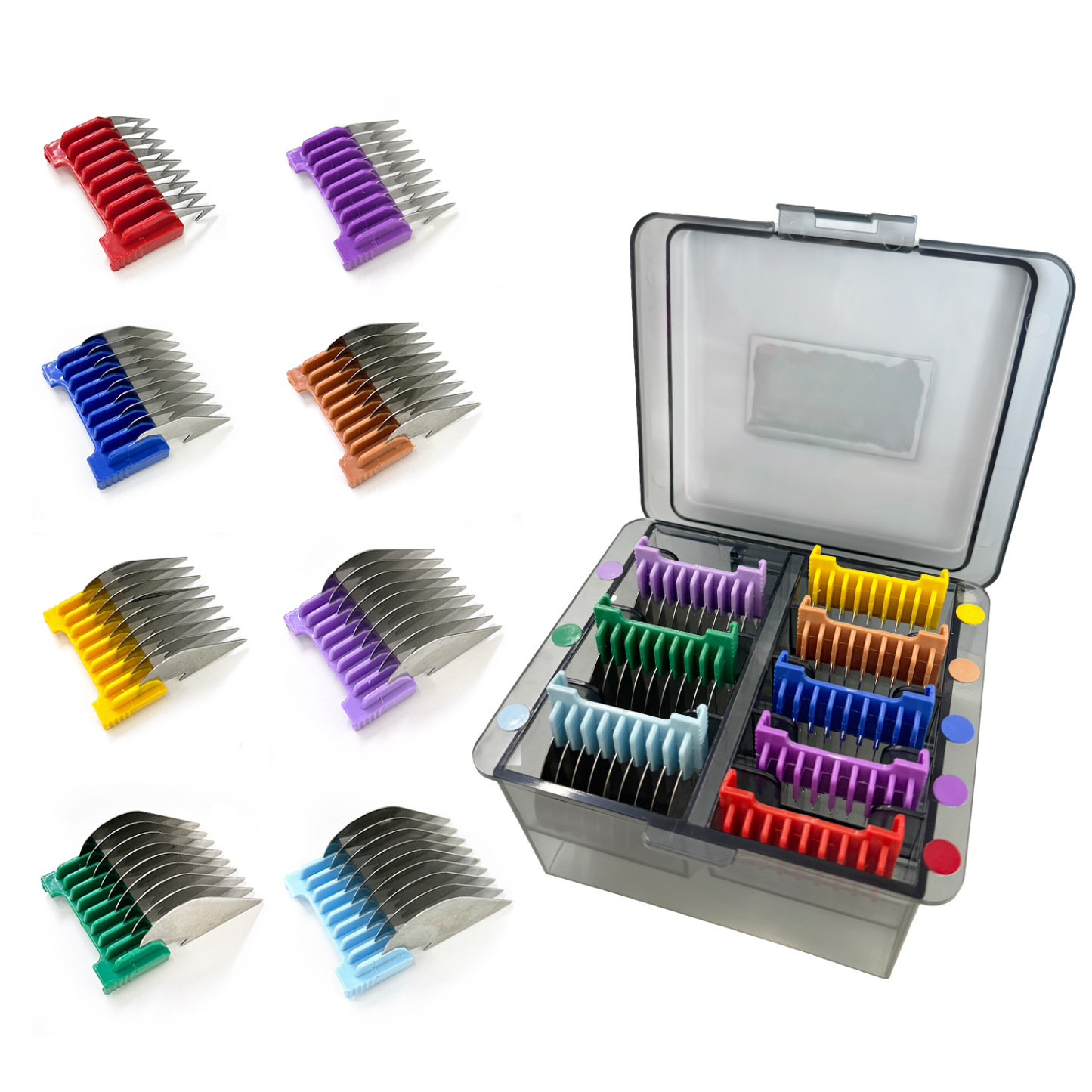 KBDS Professional Animal Stainless Steel Clip Attachment Guide Comb Set for 5-in-1 Detachable Blade