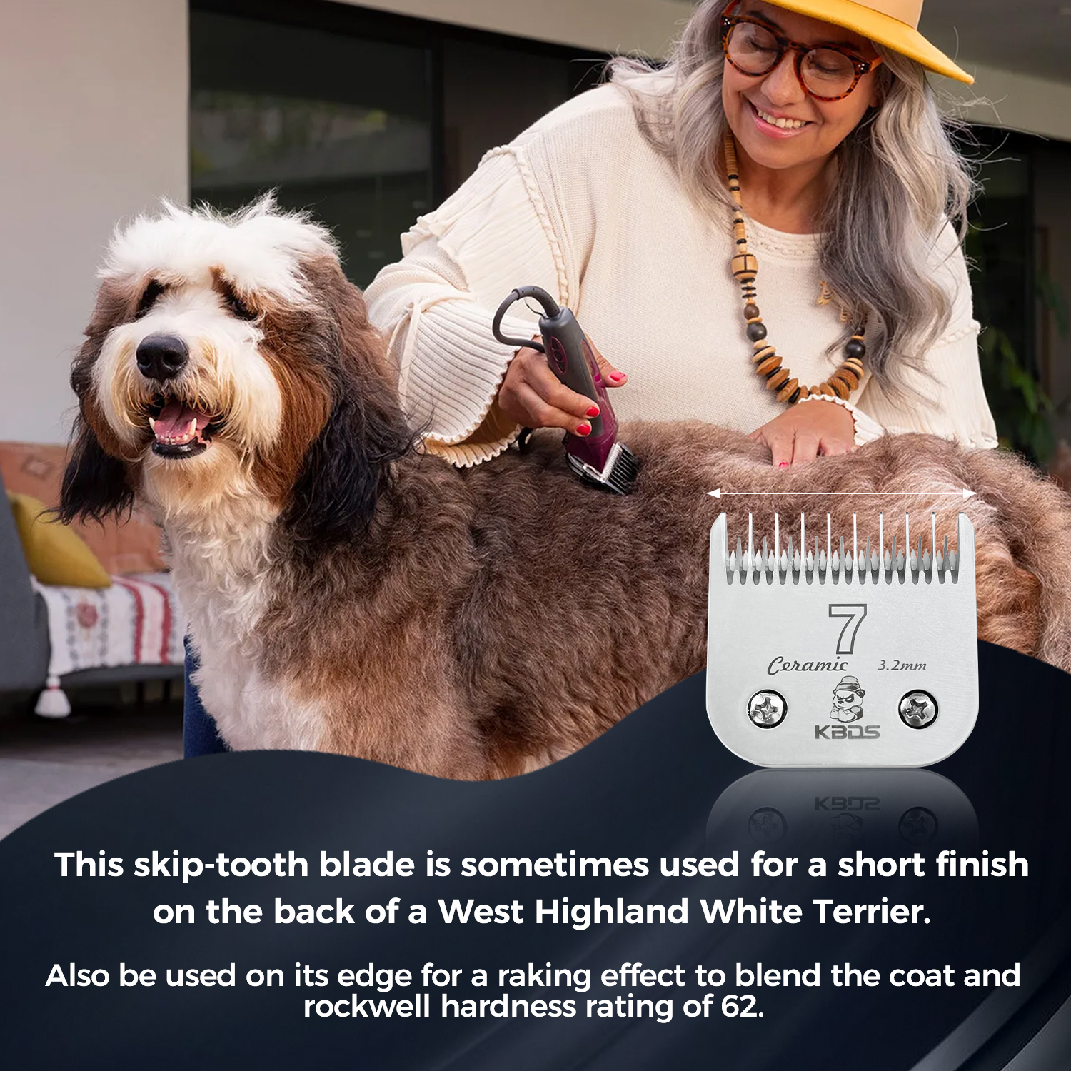 KBDS A Series 5 Skip Tooth Blades for Dog Grooming（1/4" - 6.4mm）