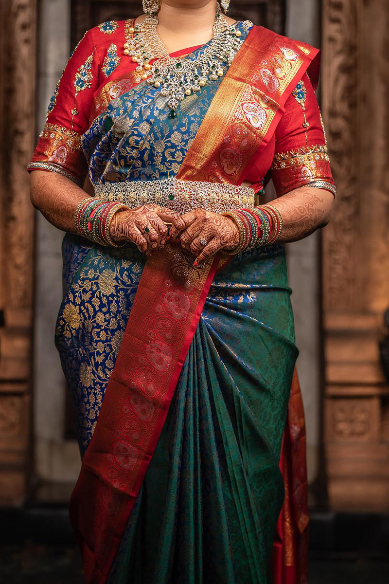 Red Banarasi Soft Silk Saree