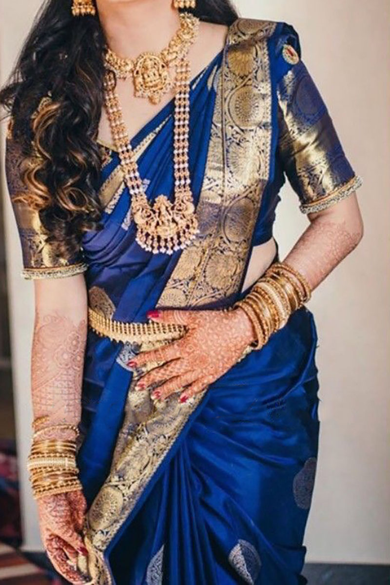 Golden Sequins Embellished Art Silk Saree With Blouse 3064SR03