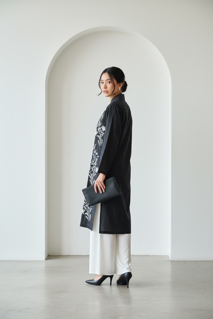 LIORA Embroidery Long Top