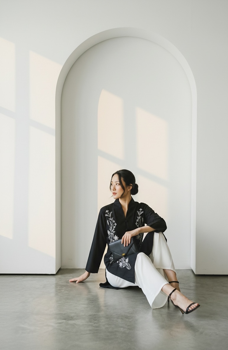 LIORA Embroidery Long Top