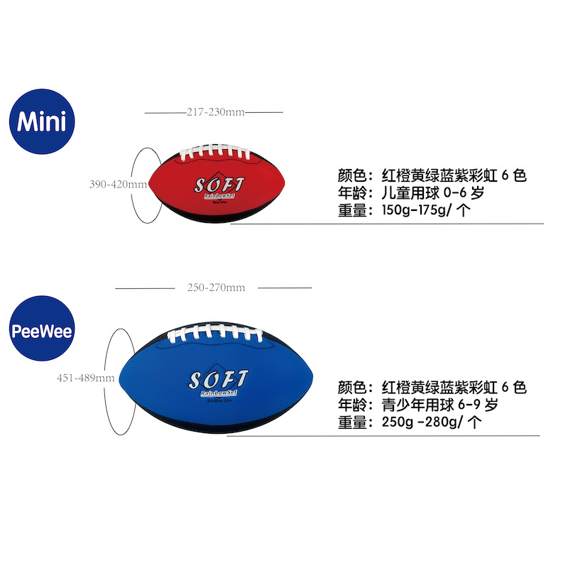 Rainbow SofTex Footballs