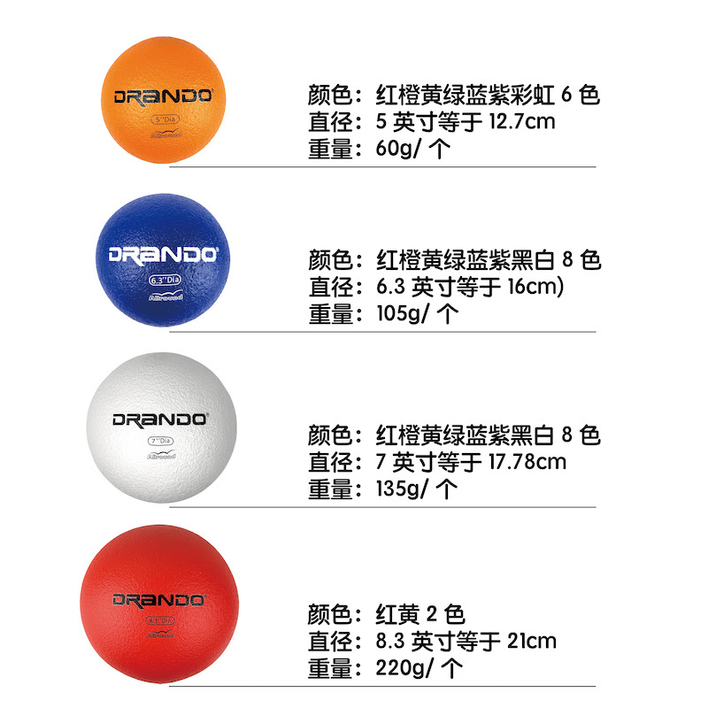 6.3‘’ Rainbow ClassicCoat Foam Balls - Low Bounce