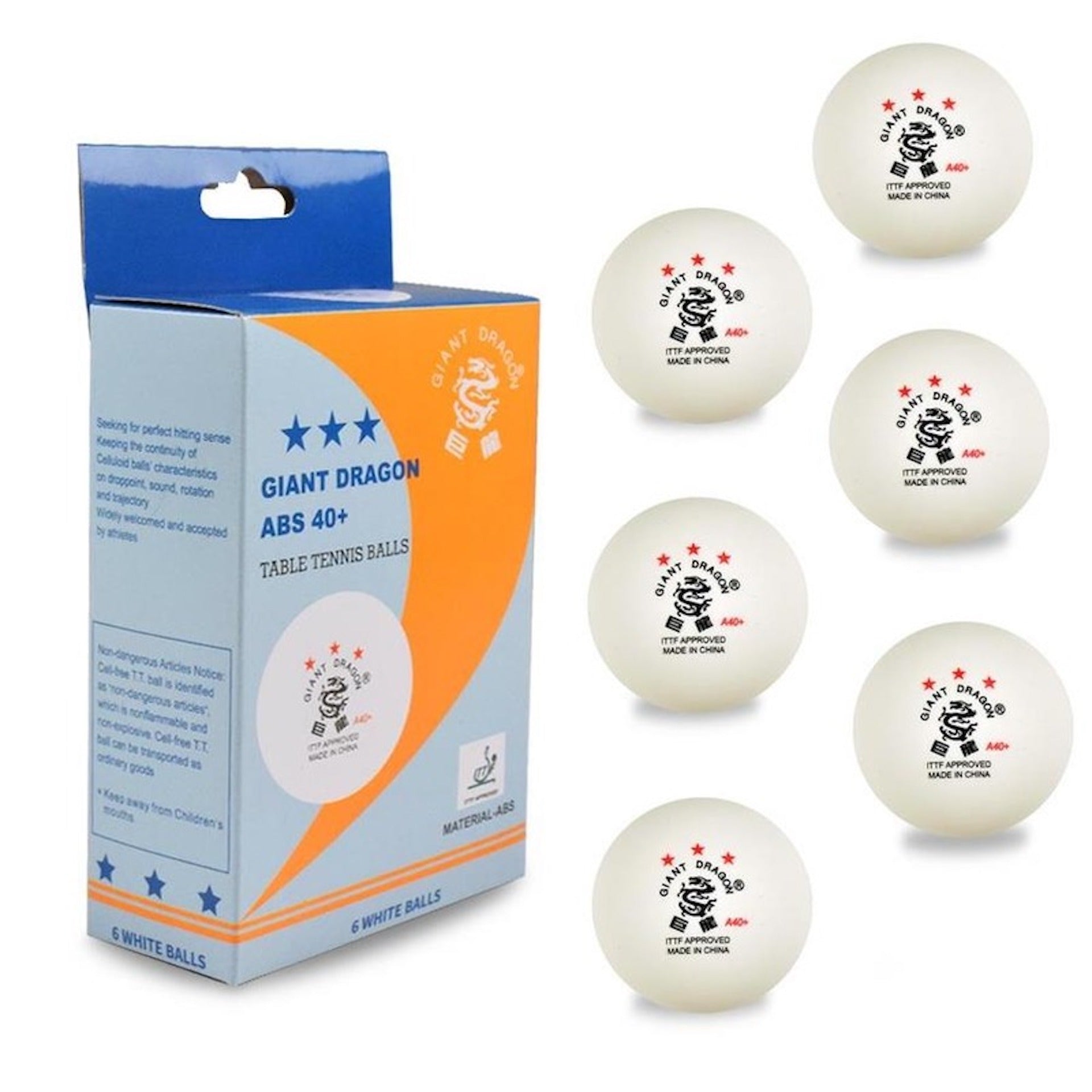 3 stars Table Tennis Ball ITTF Approved 6 Balls