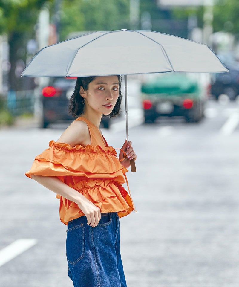 PP｜【PIPE】UPF50+・100%UV CUT・COOLING Foldable Parasol — Off-White (Dia:90cm) (250g)