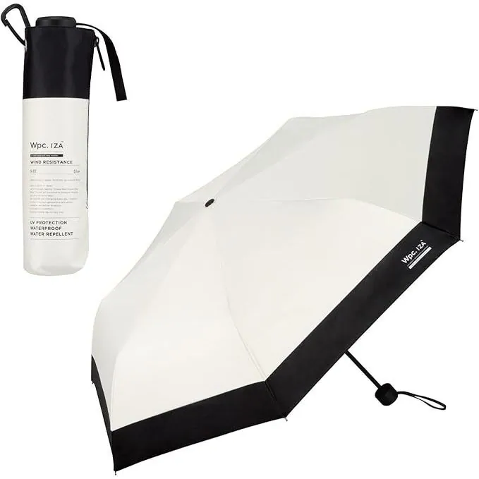 WP｜【IZA: WINDPROOF】UPF50+・100%UV CUT・WATER REPELLENT・COOLING Foldable Parasol — Black (Dia:93cm) (315g)