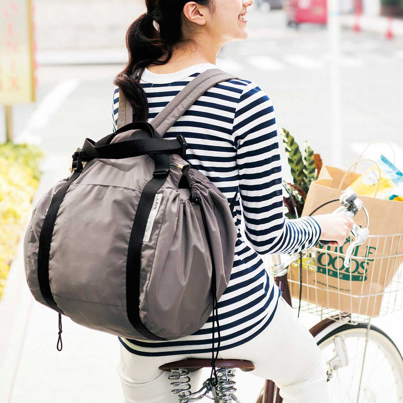 BB2｜2 Way Checkout Basket Backpack - Gray (W31xH38.5xD36cm, 475g)