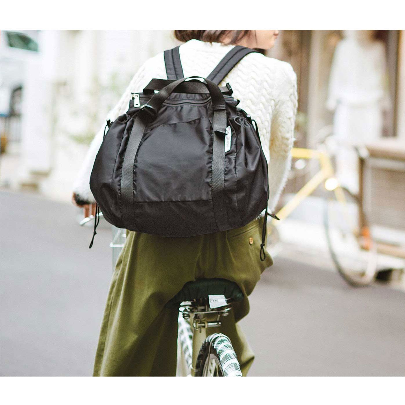 BB1｜2 Way Checkout Basket Backpack - Black (W31xH38.5xD36cm, 475g)