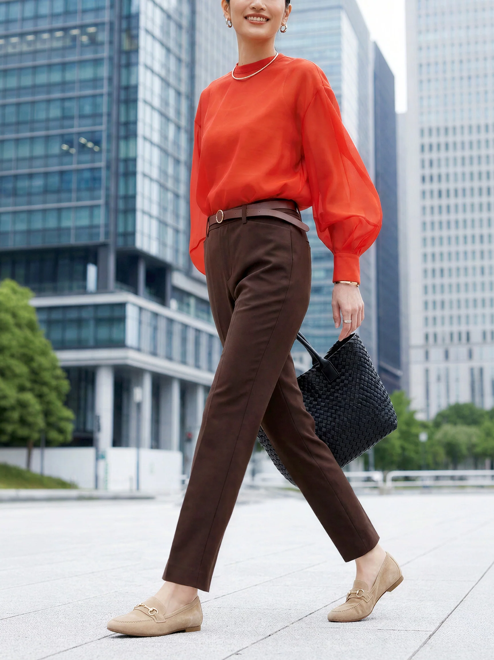 D Series | Oxford Tapered Pants - Brown (Size: 30)